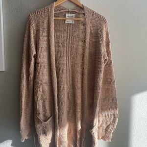 Abercrombie and Fitch tan open cardigan